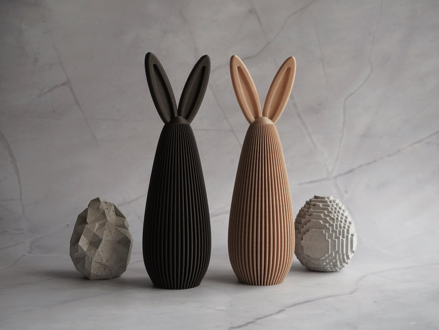 Wood Minimal Easter Bunnies