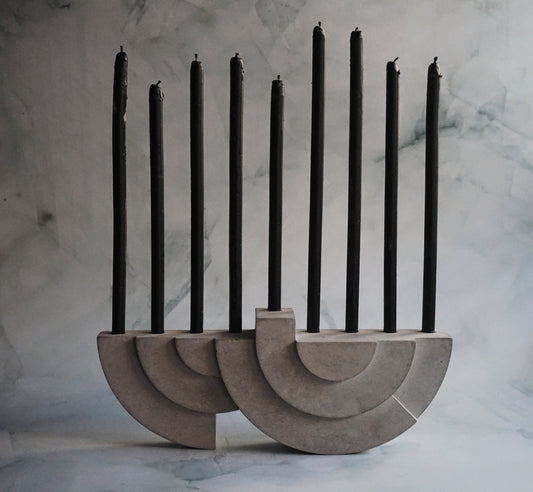 Abstract Concrete Candle Holder | Menorah "AGRIA"