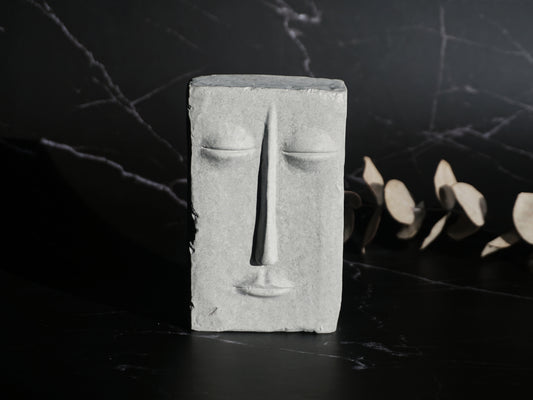 Abstract Concrete Bookend | Contemporary Piece of art | Shelf Decor | Face