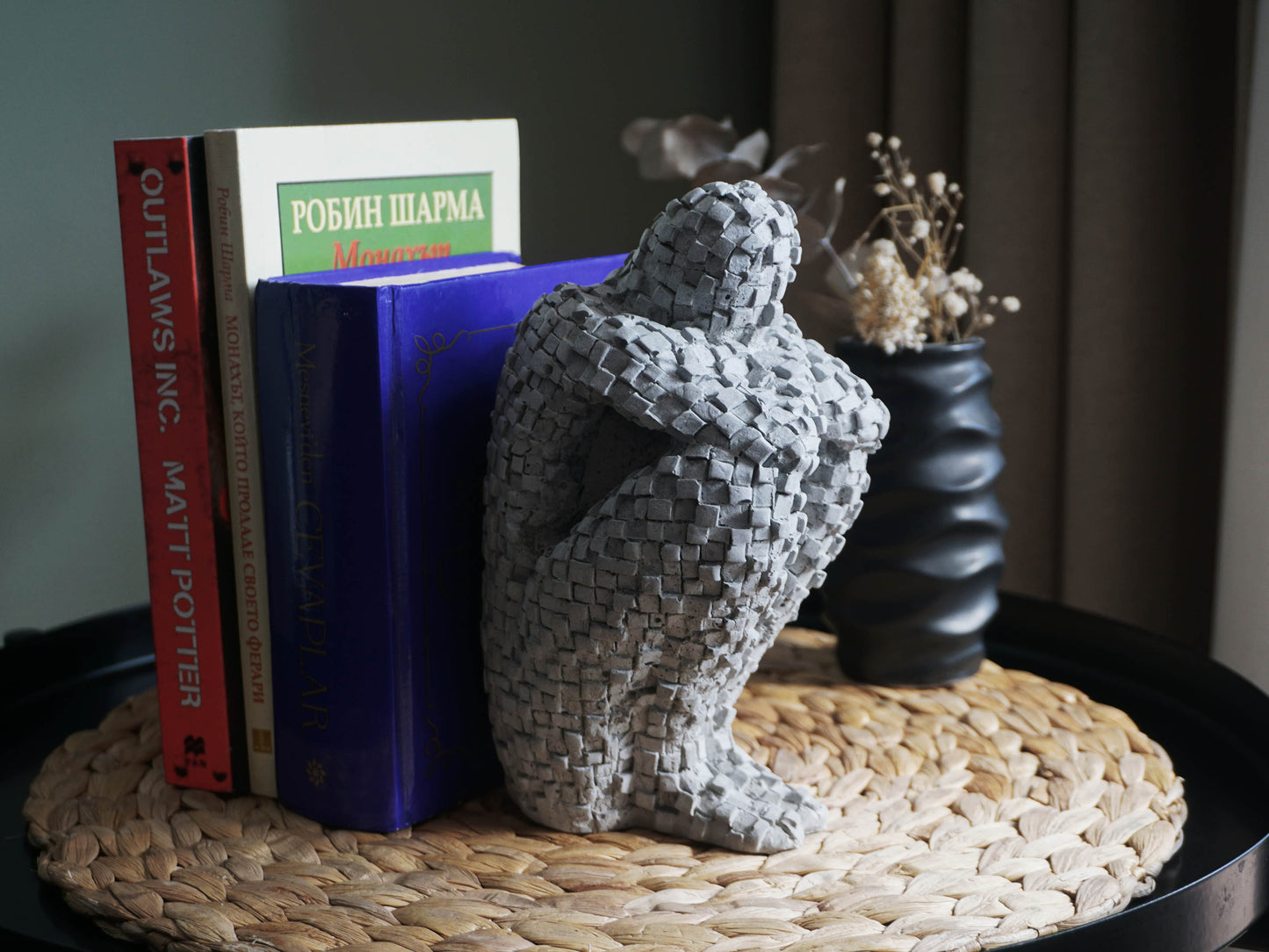 Large Concrete Man Sculpture | Bookend | Thinker